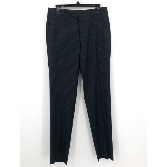 ENGLISH LAUNDRY Mens Dress Pants 31R Grey Blue Check NWOT - Picture 1 of 7